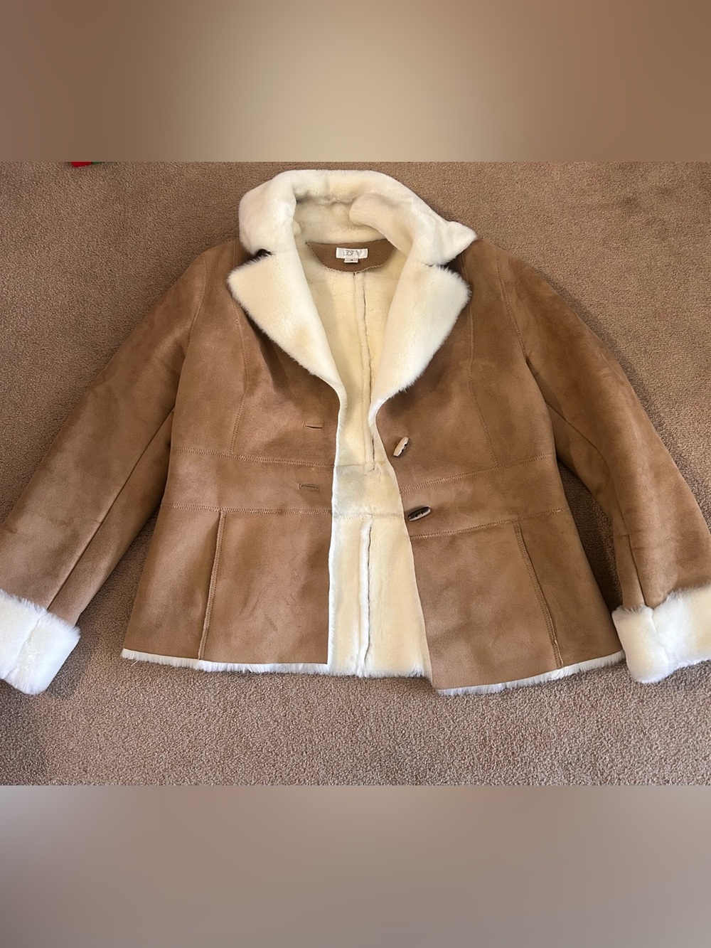 Ann Taylor Loft Women’s Brown Faux Fur Lined Suede Jacket